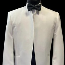 Boys White Mirage Tuxedo Jacket- Easy Care-Gala Cruise Black Tie Event Wedding