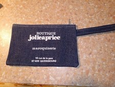 Pochette vintage toile denim Jolicaprice Sarrebourg – trousse  23 x 14 cm