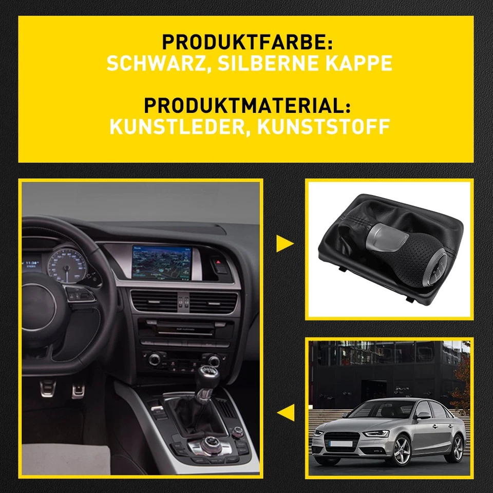 passend für AUDI  SCHALTKNAUF SCHALTSACK ROT 6 Gang Naht schwarz 1Stk. - Bild 4 von 4