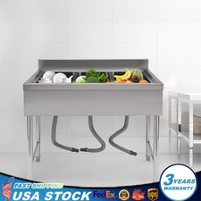 Kitchen Sink Stainless Steel Commercial 3 Compartment Utility Sink With Faucet