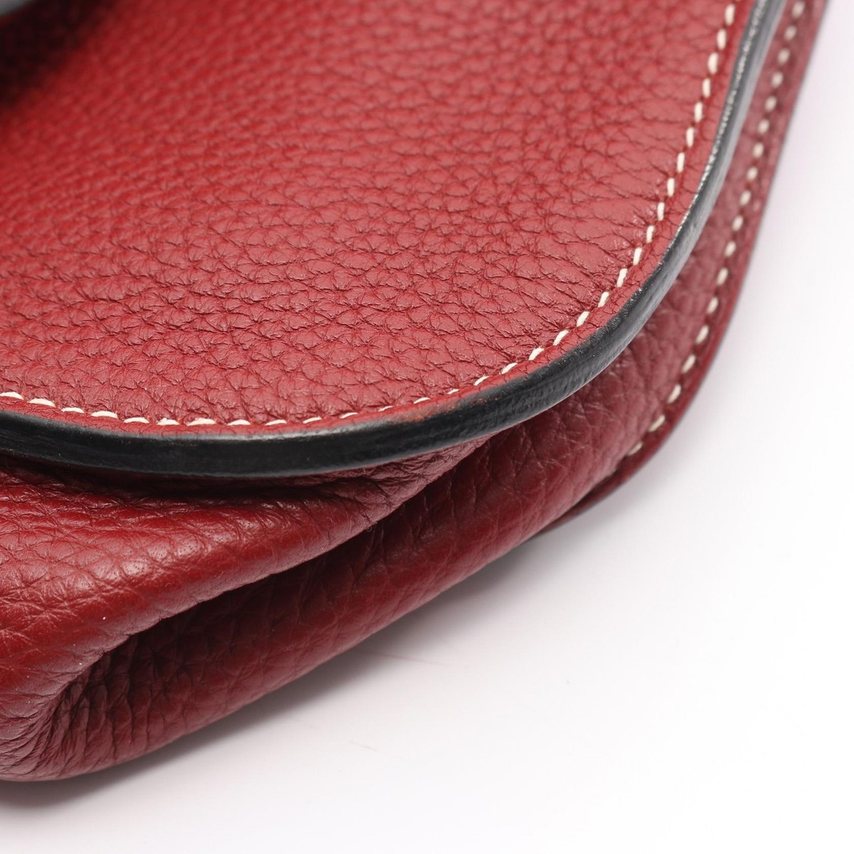 HERMES Halzan 31 Shoulder Handbag H082028CC55 Clemence leather Red