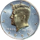 DANBURY MINT-KENNEDY HALF DOLLAR COLLECTION-1995-P-LAYERED 24 GOLD & .999 SILVER
