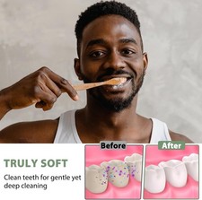 Bamboo Toothbrush Boar Bristles 100 Biodegradable and Natural 8 Pieces of One P