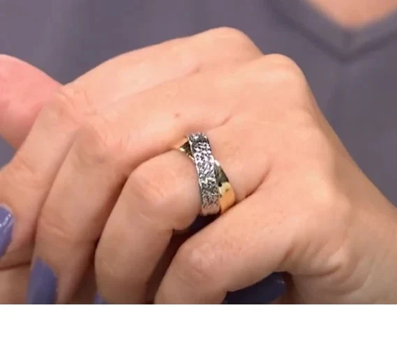 Michael Anthony Jewelry 10K Two-Tone Crossover Band Ring, Size 6 - Image 2 of 2