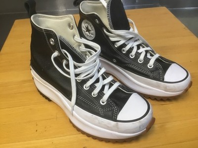 Converse Run Star Hike Shoes Mens Size 8 Womens 9.5 Black Leather A04292C