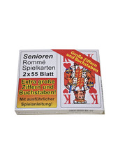 Rommé Spielkarten Senioren Skatkarten 2x 55 Blatt Canasta extra große Ziffern