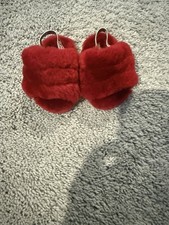 UGG Infant Fluff Yeah Slipper Slides Red Size 4/5 Brand New