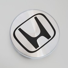 One Matte Silver Wheel Center Cap Black Logo For Honda Rim Hubcap 69mm 2.75