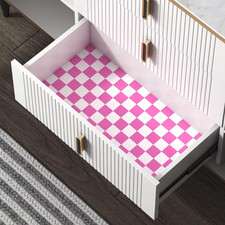 Modern Peel and Stick Wallpaper Pink and White Mosaic Checkered Contact Paper...
