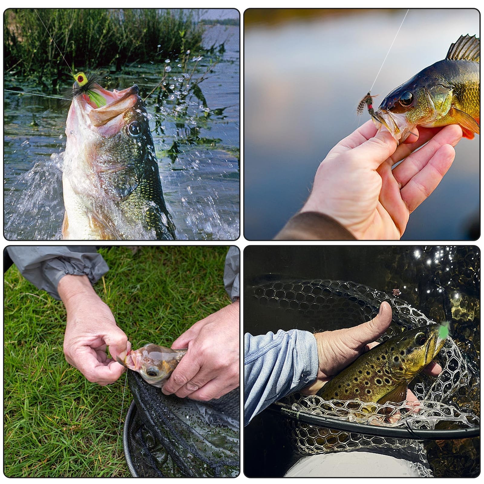 TWUROTI 108PCS Hand Tied Fly Fishing Flies Kit | Nymphs, Streamers, Poppers - Image 7