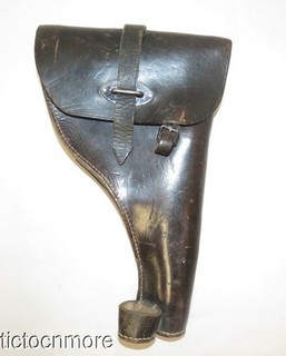WWII GERMAN FLARE SIGNAL PISTOL HOLSTER BLACK LEATHER
