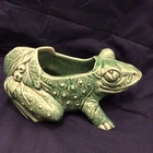 McCoy Green Frog Ceramic Planter Mid-Century Modern Art Pottery Vintage USA