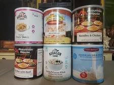 6 Mountain House/Augason Farms Freeze Dried Emergency Camping #10 Can Food #56