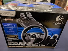 Logitech Driving Force Pro Force Steering Wheel PlayStation PS2 PC USB Open Box