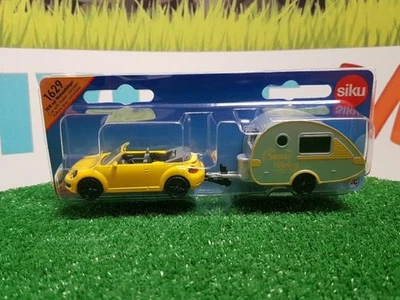 SIK1629 - Volkswagen New Beetle + caravane - Siku - 1/50 - Photo 1/3