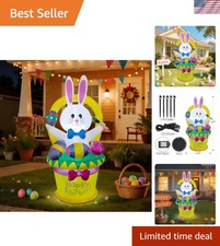 Eye-Catching 5 FT Easter Inflatable Bunny with LED Lights for Festive Atmosphere