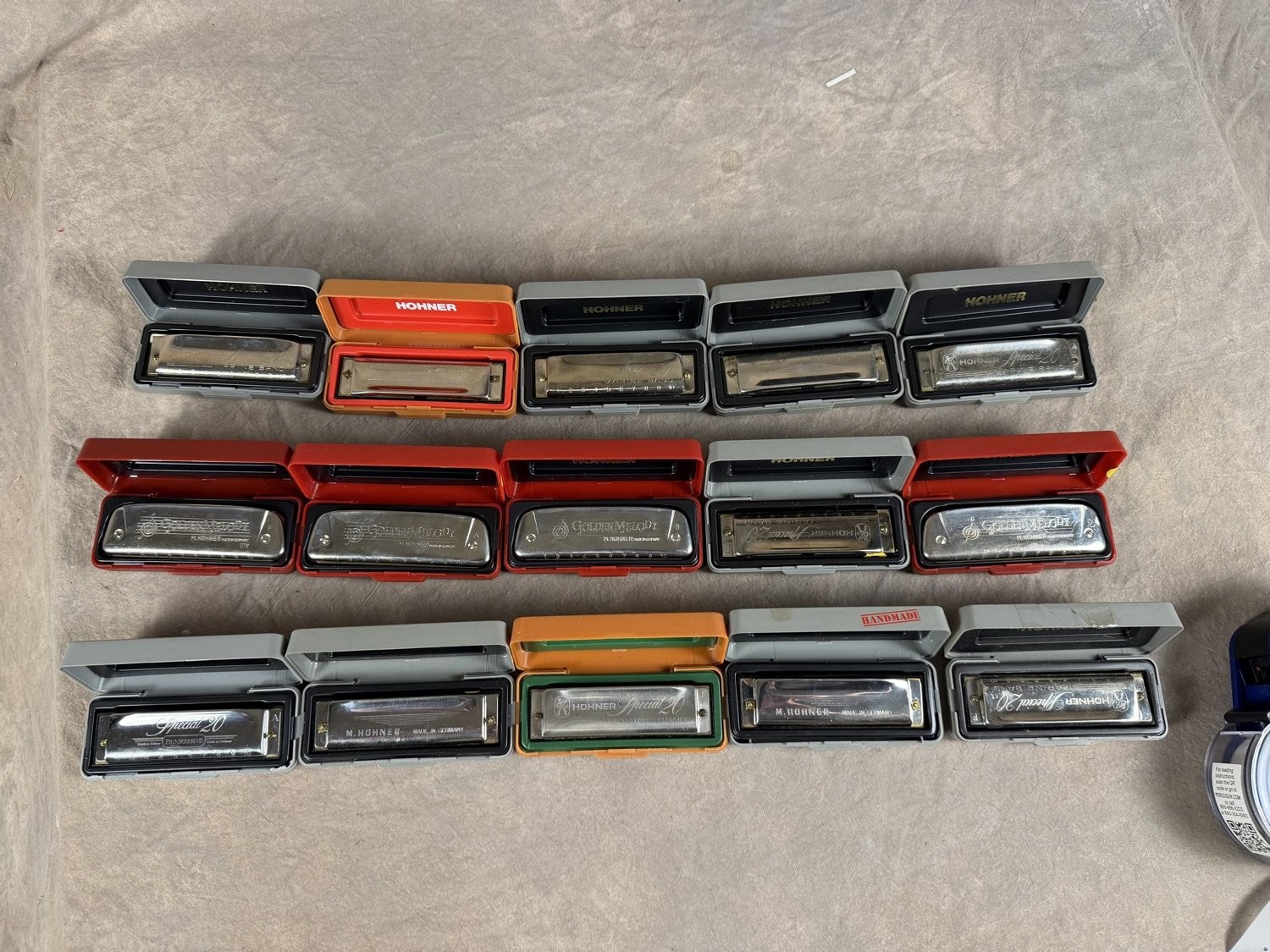 Hohner Special 20 & Golden Melody diatonic harmonicas lot 10-hole gray