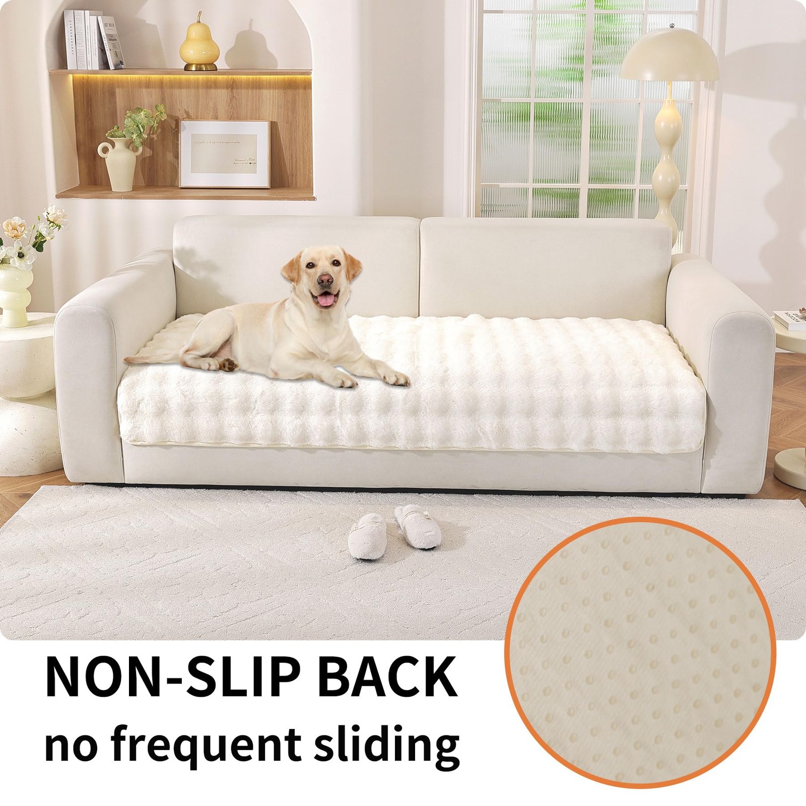 Waterproof Dog Bed Cover Non Slip Couch Covers for Dogs Washable Soft Faux Fu... thumbnail 2