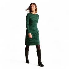 Boden Penelope Jersey Dress Daisy Floral Long Sleeve Amazon Green 4P