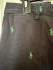 Men's Navy Polo Ralph Lauren Chino Pants with Green Polo Men Flat Front 35W 30L — photo 10