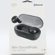 iHip Mini SoundPods True Wireless Earbuds w/ Mic Black Bluetooth Headphones