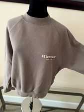 Fear of God Essentials Sweatshirt Earthy Brown/Clay Crewneck Logo Women's XXS