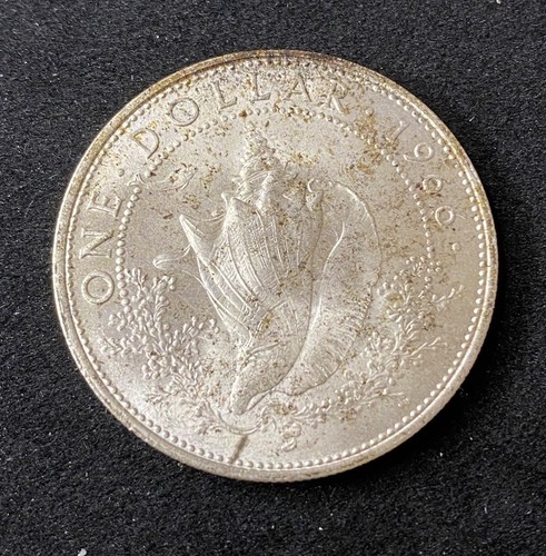 1966 Bahamas $1 Dollar 0.8000 Silver ASW 0.4666 Oz Free Shipping