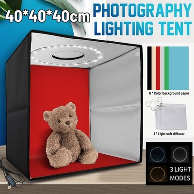 40x40x40CM Fotostudio LED Fotobox Set Lichtzelt Lichtbox Photobox Für Fotografie