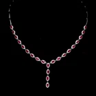 925 Sterling Silver Necklace Oval Ruby 5x3mm Natural Gemstone Jewelry 19.5incges