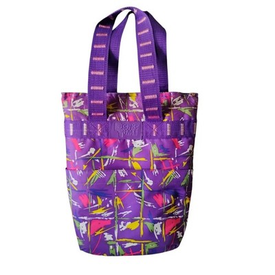 Retro 90s Picnic Time Lunch Pak Purple Neon Abstract Insulated Utility Tote Cool