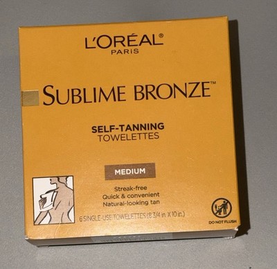 L'Oreal Paris Sublime Bronze Self-Tanning Towelettes 6 Wipes Medium Streak Free