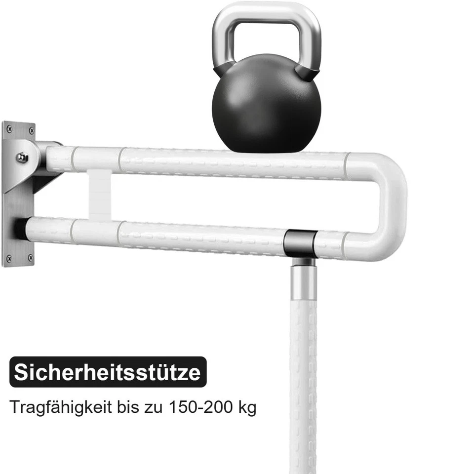 Toilette Klappgriff Behinderte Aufstehhilfe Edelstahl Haltegriff Stützhilfe DE - Bild 3 von 4
