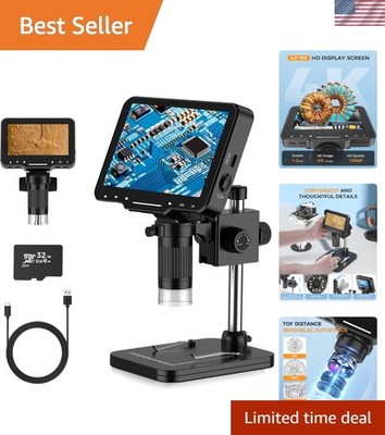 High-Definition 4.3 Inch 10MP Digital Microscope with Wireless USB Connectivity