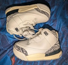 Sz 5C-Jordan 3 White Cement Reimagined Toddler DM0968-100 Fire Red Retro B Grade