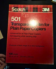 Scotch T-501 Transparency Film for Plain Paper Copiers, 100 Sheets 8.5x11