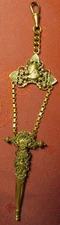 BOUQUETIERE PENDANT miniature 19th century ACCESSORY by CHATELAINE filigree