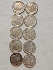 Lot of 10 - U.S. 90% Silver Roosevelt Dimes 1960- 1964 P D XF $1 Face #45