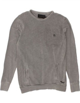 CALVIN KLEIN JEANS Herren Sweatshirt Pullover mittelgrau Baumwolle BF10