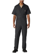 Dickies Men's Poplin Short Sleeve Work Coveralls - D33999BLK