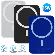 Portable Power Bank Magnetic 15W Fast Wireless Charger Magsafe Battery Pack 2025