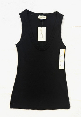 NWT Womens Slim Fit Ribbed Scoop Neck Tank Universal Thread Black Size S