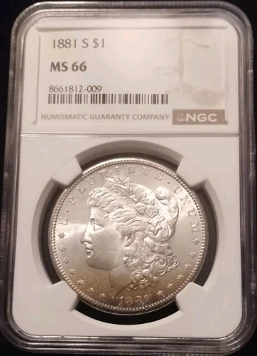 1881 S Morgan Silver Dollar NGC MS66