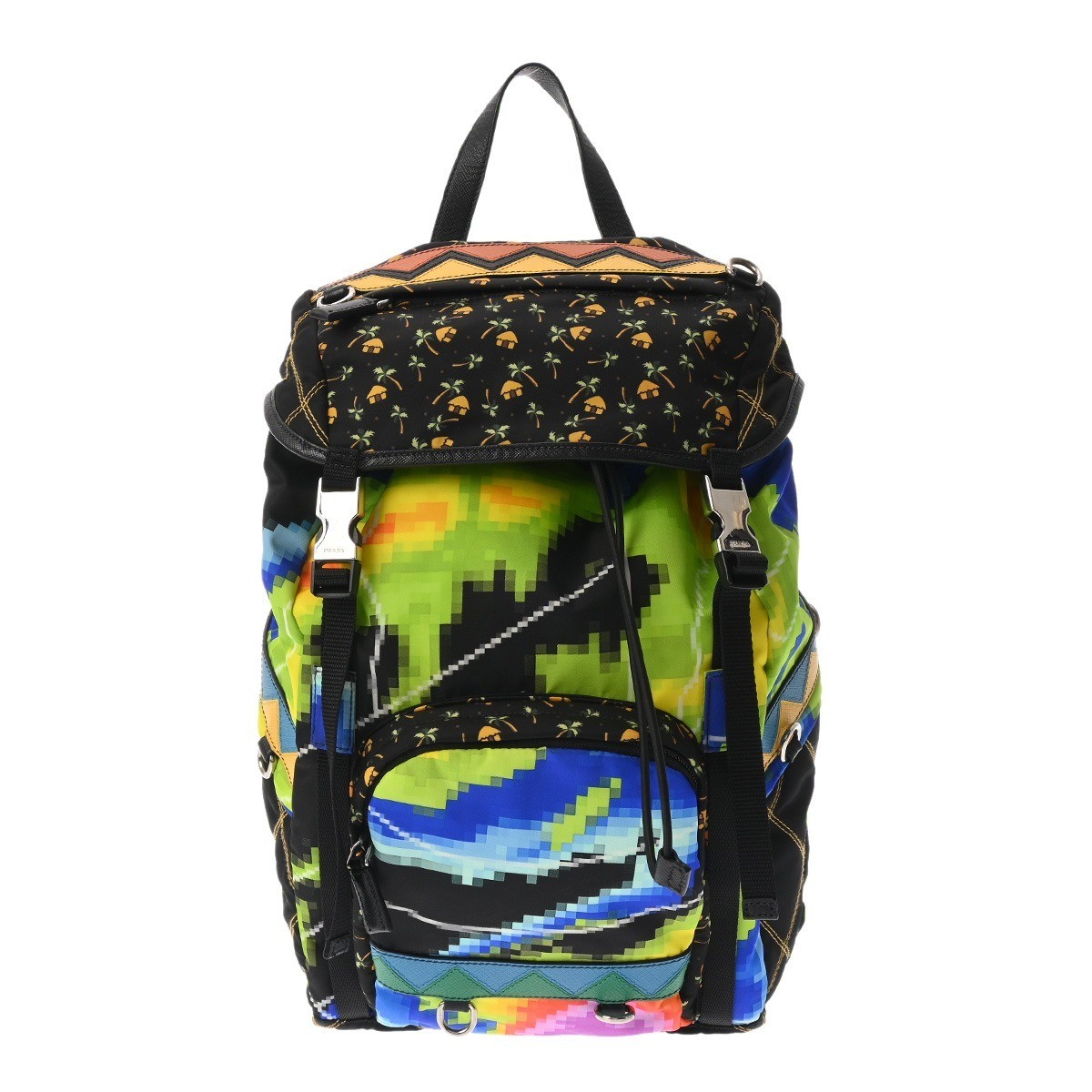 PRADA Backpack Multicolor Men s Nylon Rucksack Da… - image 1