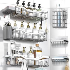 Shower Caddy Adhesive Shower Organizer 8-Pack Rustproof Stainless Steel Bathroom