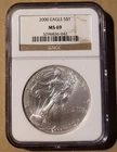 2000 US Silver Eagle $1  NGC MS69