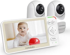 HelloBaby Video Baby Monitor Dual Camera with Remote Pan-Tilt-Zoom