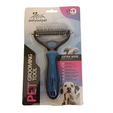 Dual-Sided Pet Grooming Brush - Deshedding and Dematting Tool for Dogs and Cats
