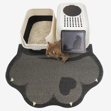 Cute Cat Litter Mat 35  x24  , Litter Box Mat, Litter Trapping Mat, Soft on Kit...