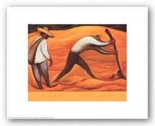 LATIN ART PRINT Peasants Diego Rivera 14x11