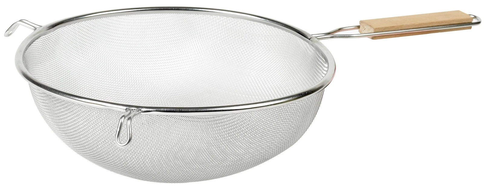 24CM Stainless Steel Food Strainer with Wooden Handle Perfect for Draining